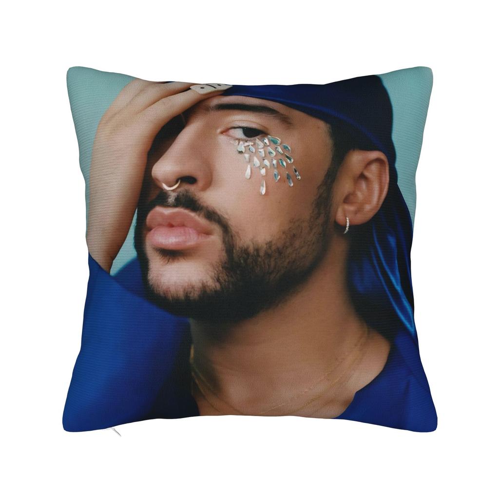 Singer Bad Bunny Pillowcase Doublesided Printing Polyester Cushion Cover Decorative  Throw Pillow Case Cover Home