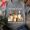 Dogs Make Me Happy HuUnisexs Make My Head Hurt TShirt Dog Lover Gift Shirt Funny Dog Mom Tee Pet Owner Daily Life Casual Cotton T