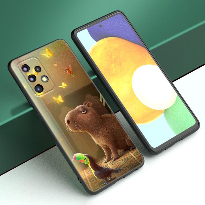 Cute Cartoon Capybara Case For Samsung A13 A22 A24 A32 A23 A25 A34 A35 A52S A53 A54 A55 A73 5G A12 A14 A15 A31 A33 A50 A51 A72