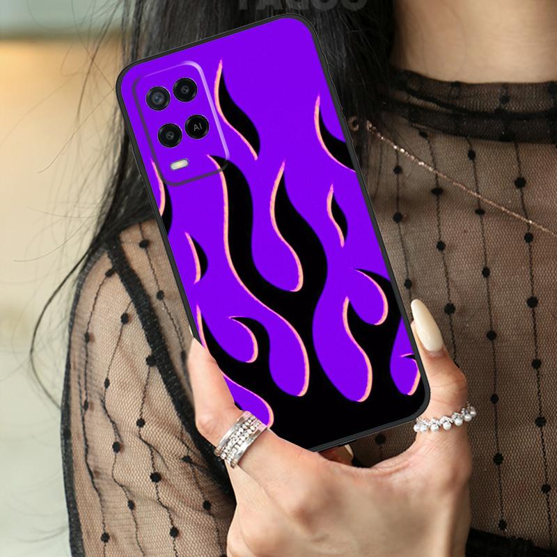Крутой Чехол с Цветным Узором "Пламя" Для Oppo A5 Pro A15 A17 A57 A77 A18 A38 A58 A78 A98 A94 A74 A54 A40 A60 A80 A96 A76 A16