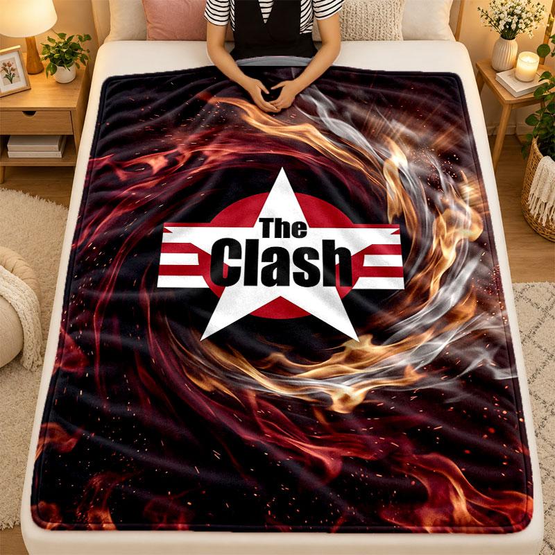 Flannel BlanketThe Clash Warm Soft Throw Blanket for Indoor Sofa Bed Living Room Use