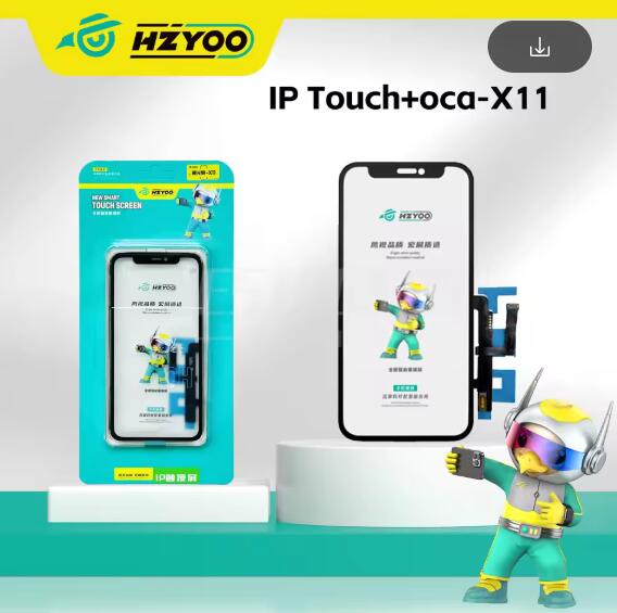 С микросхемой HZYOO Короткий гибкий Сенсорный Digitizer Стекло с рамкой + Клей OCA Для iPhone 11 11PRO MAX 12 13 MINI PROMAX Ремонт