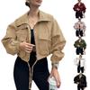 Autumn New Women's Solid Color Women's Short Jacket Zipper Trench Coat