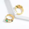 ANENJERY Зеленые белые овальные круглые серьги-кольца из циркония для женщин, модные роскошные серьги для вечеринок, ювелирные изделия