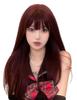 RyuuCos Long Long Red Rose Dark Small Heat School Cultural Festival Women's Wig, Hair, Straight, Wig, Red, Red, Face, Natural, Cosplay, Resistant,