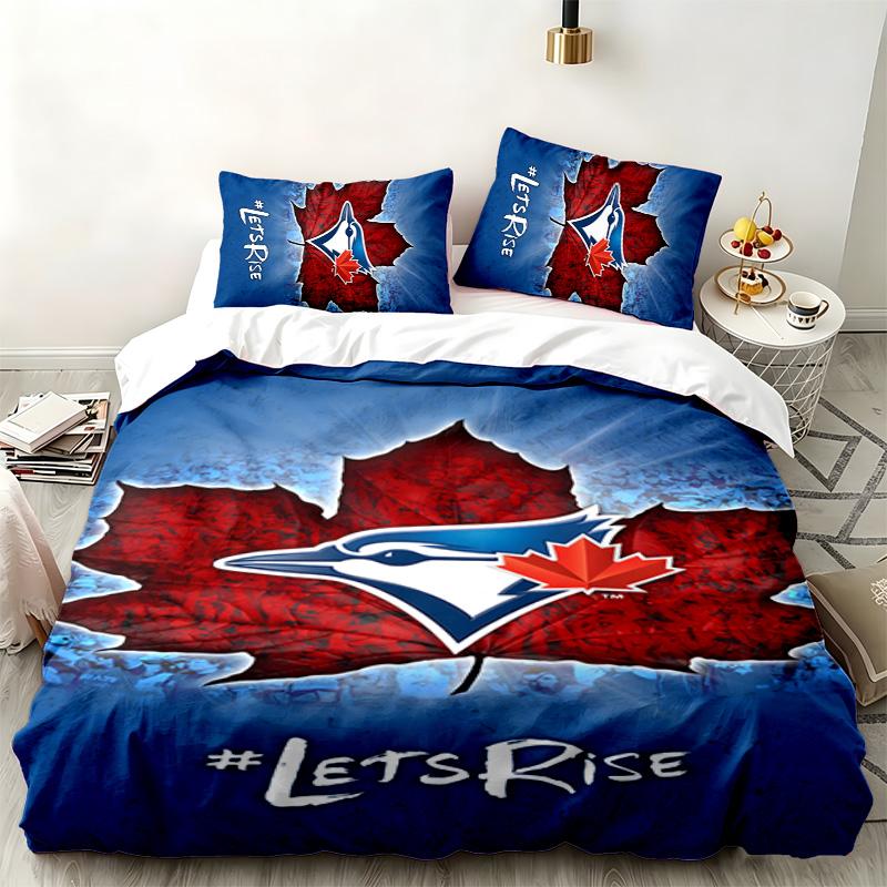 Blue Jays Academy 3pc set Perfect for bedroom use Comfortable bedding set includes a duvet cover and two pillowcases Ideal birthday or Christmas gift