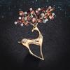 Gifts Crystal Zinc Zinc Alloy Christmas Elk Brooches Rhinestone Pin Female Jewelry Korean Style Brooches