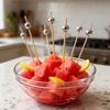 100pcs Versatile Bamboo Food Picks Disposable Fruit Sticks Decorative Dessert Sticks  Wedding Party