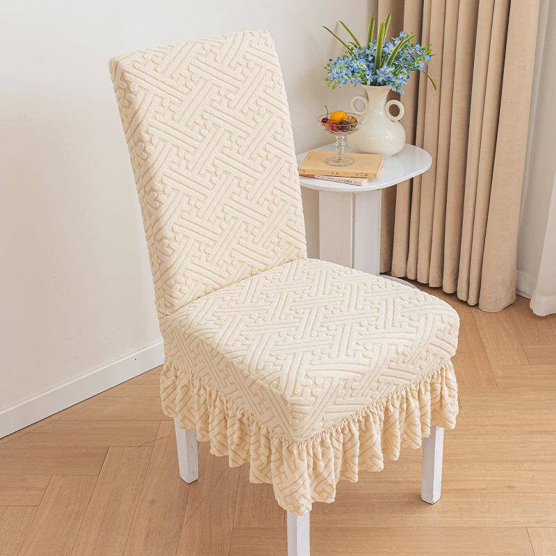 Thickened Chair Set Chair Cover Elastic Full-cover One-piece Table and Chair Cover Jacquard Chair Cover Universal for All Seasons