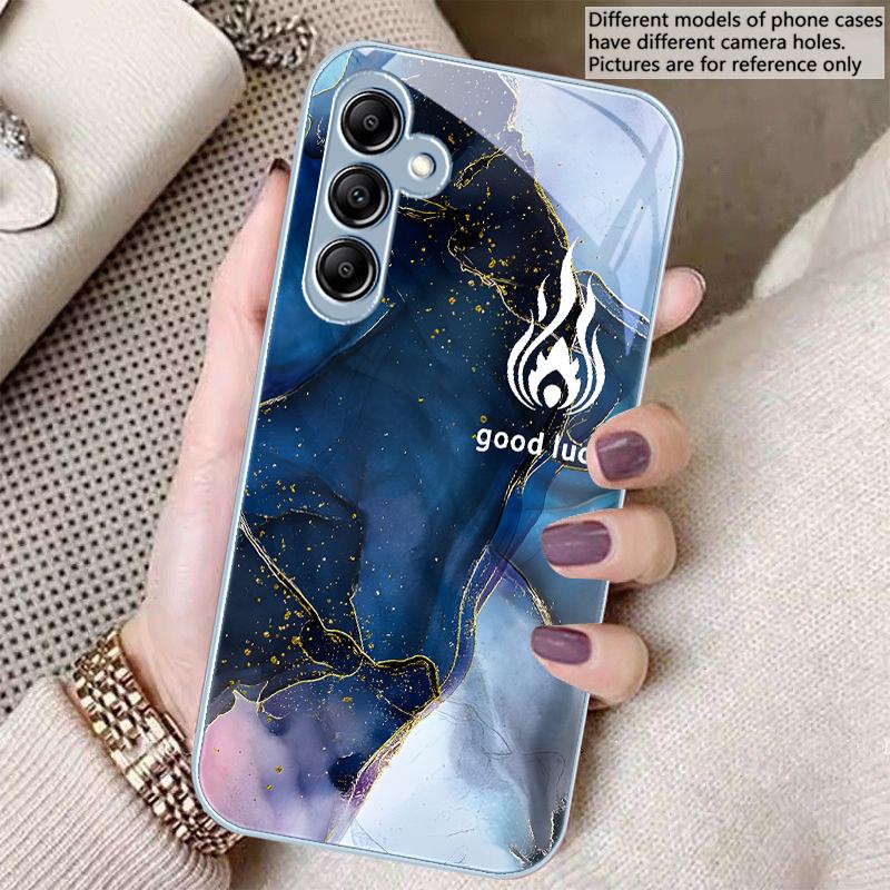 Зеленый мраморный узор Для Samsung A 20 30 22 23 24 25 26 31 32 33 34 35 42 50 51 52 53 54 55 56 70 71 72 73 5G стеклянный чехол для телефона
