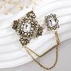 Baroque Rhinestone Pearl Corsage Necklace Brooch - Retro British Court Suit Accessory