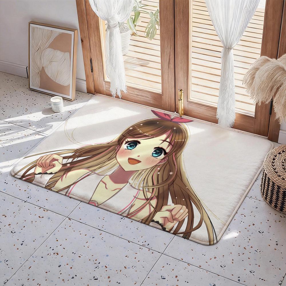 Character K Kizuna AI Floor Mat Eco Flannel Doormat Non Slip Odorless Indoor Floor Rug Soft Short Plush Home Mat