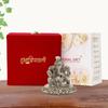 Pagdi Ganesh Idol Statue | Diwali Tag with Velvet Box & Carry Bag | for Pooja, Blessing, Festival Occasion, Return Gift Showpiece