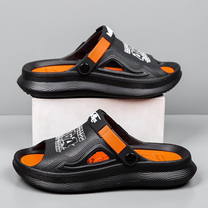 Fashion Summer Sandals Men's Slippers Couples Outdoor Slippers Beach Sandals Trendy One Word Garden Anti Slip Slippers Clogs