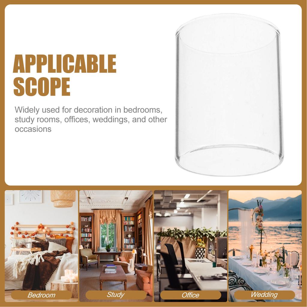 Cylinder Glass Holder Clear Shade for Pillar Candles Sturdy Elegant Decorative Use Home Party Wedding Banquet
