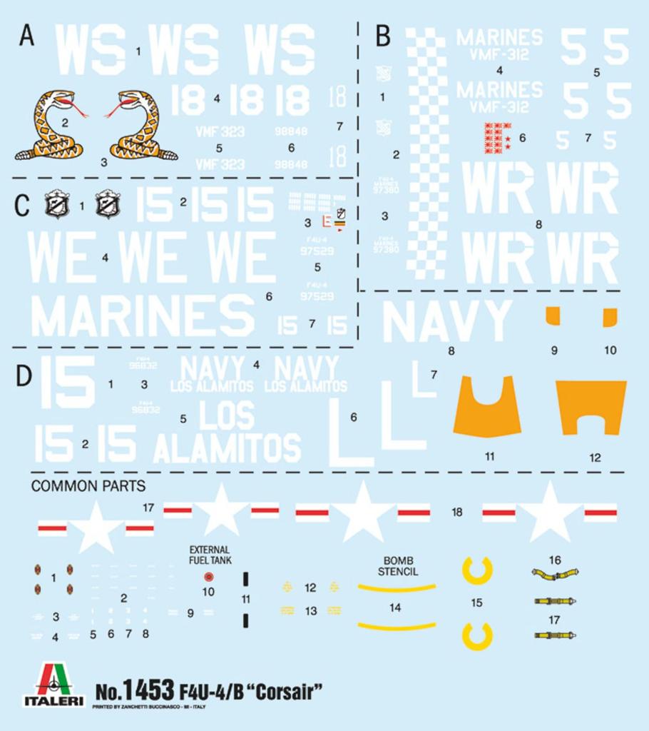 Platz Italeri Масштаб 1/72 Американский истребитель F4U-4 Corsair Пластиковый набор модели IT1453 (Самолет)
