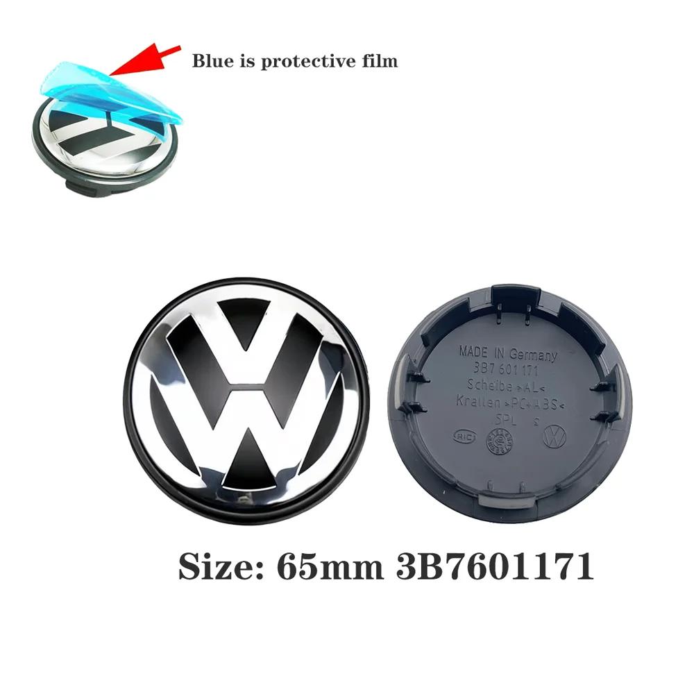 4Pcs Car Wheel Hub Center Caps Badge Emblem Set for Volkswagen VW Golf Polo Passat CC Touran - 55mm 56mm 65mm 70mm Rim Cover Acc zd0