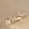 Taupe [Exclusive] 14k Gold Monet Earrings - Square Cubic Pendant Gold Earrings
