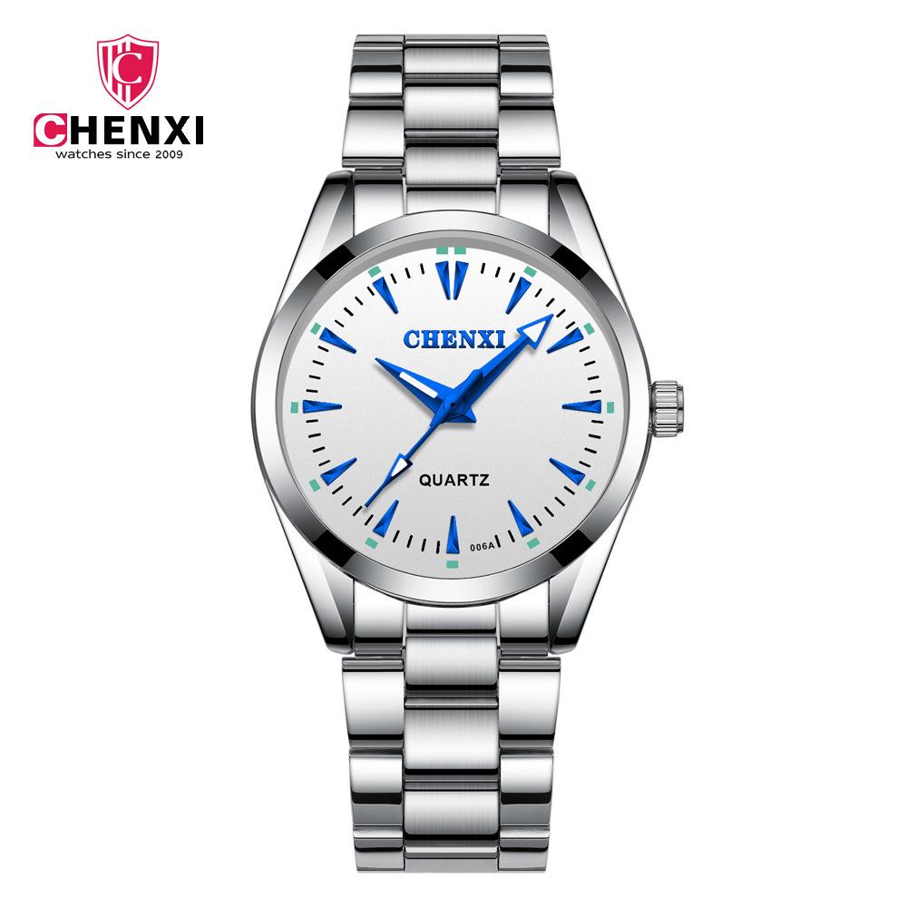 New TOP Brand Luxury Men's Watch With Box Business Watch 006A Stainless Steel Strap Men's Quartz Watches