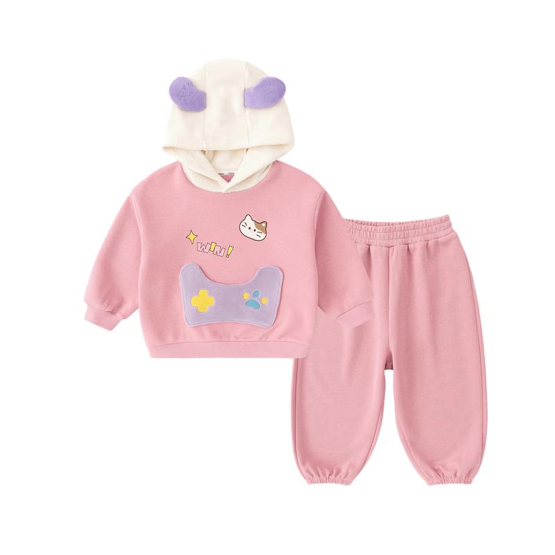 Dudu Home Kids Unisex Casual Autumn Hooded Sweatshirt and Pants Set