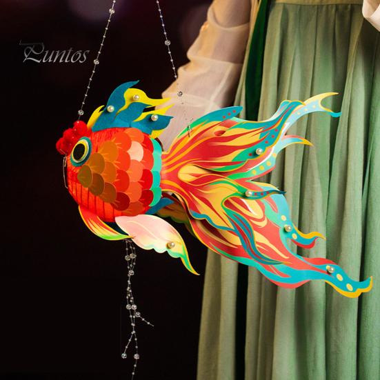 Комплект материалов для фонарей DIY Набор фонарей с золотой рыбкой Традиционный китайский фонарь для весенних фестивалей середины осени