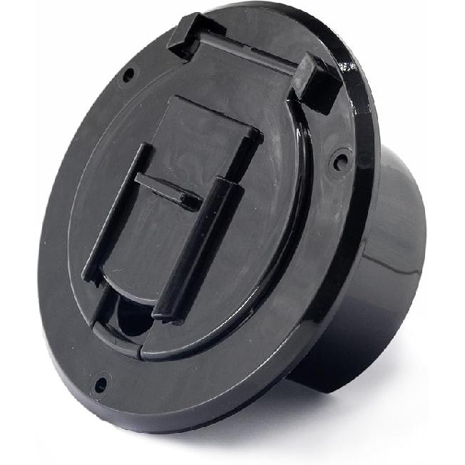 X-Haibei RV Trailer Camper Electric Power Cord Cable Hatch Round Fits 2-3/4 Inches Dia. Hole Flip Up Cover (Black)