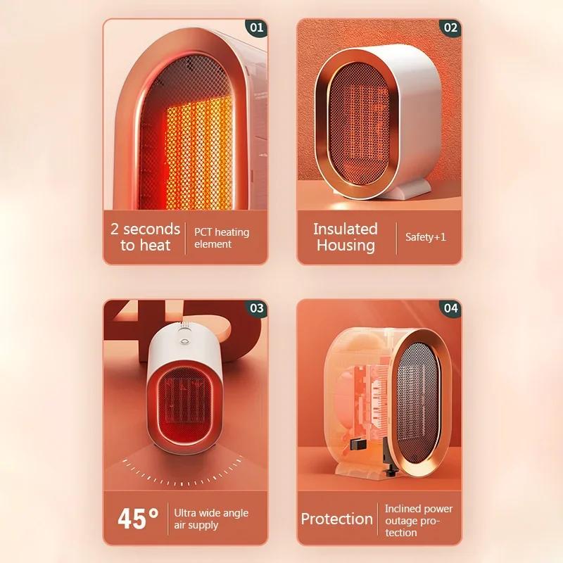 Настольный электрический обогреватель 1200 Вт, зимний мини-портативный вентилятор, домашний офис, PTC, керамический нагреватель, теплый воздуходувка, теплее, машина