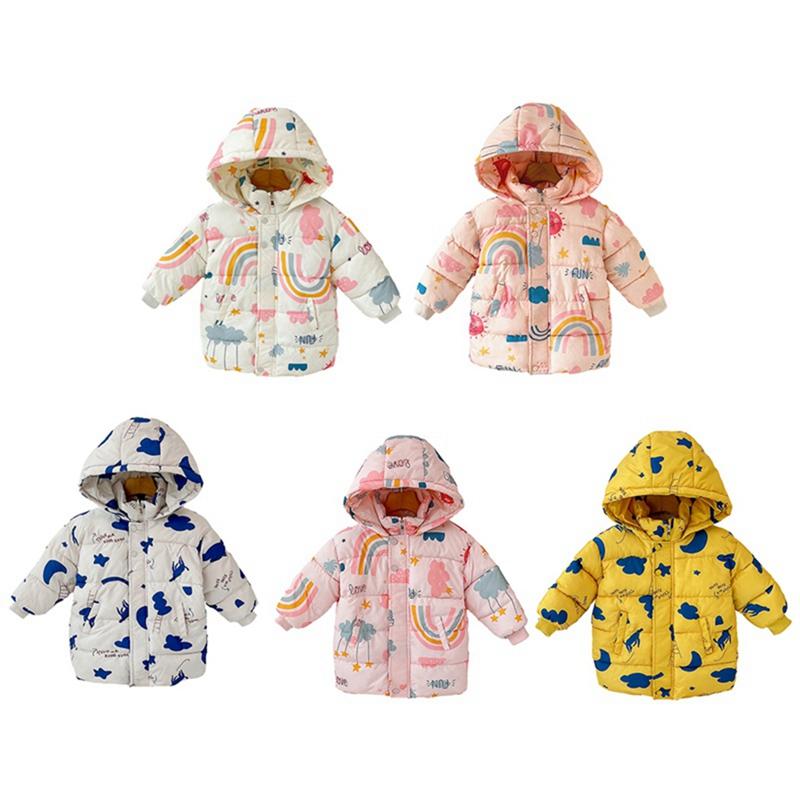 Детское зимнее теплое пальто с капюшоном, ветрозащитный пуховик для мальчиков и девочек