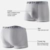 Men Boxer Briefs Mid-rise Elastic Waistband Shorts Underwear Solid Color Letter Print Breathable Mesh U-Convex Panties