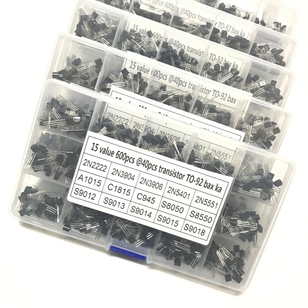 600pcs In Line Transistor NPN TO-92 PNP 2N2222-S9018 Foreign Trade Electronic Components Sample Box