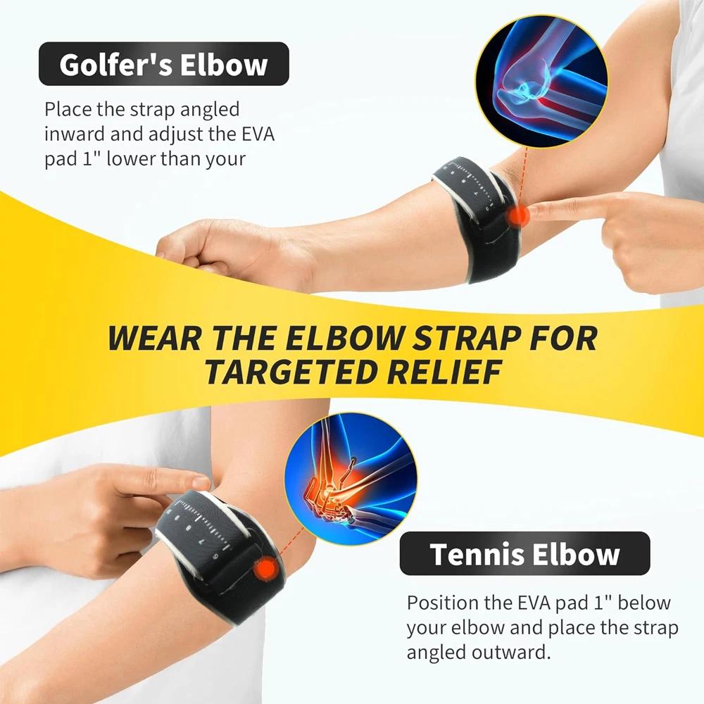 1 Pcs Elbow Brace For Tendonitis And Tennis Elbow Relief With Removebale Pad, Tennis Arm Pads, Comfortable Golfers Elbow Straps