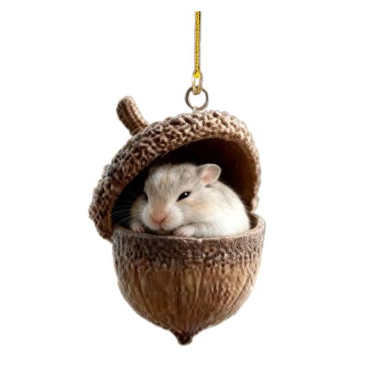 1/8 шт. Рождественское украшение Акриловое украшение в виде лесного животного и желудя Праздничное украшение для подвешивания Рождественский подарок