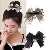 Pearl Hairpins Fashion Lace Bow for Women Korean Elegant Shark Clip Back Head Hair Clip Girls Accessories Jewelry Gifts