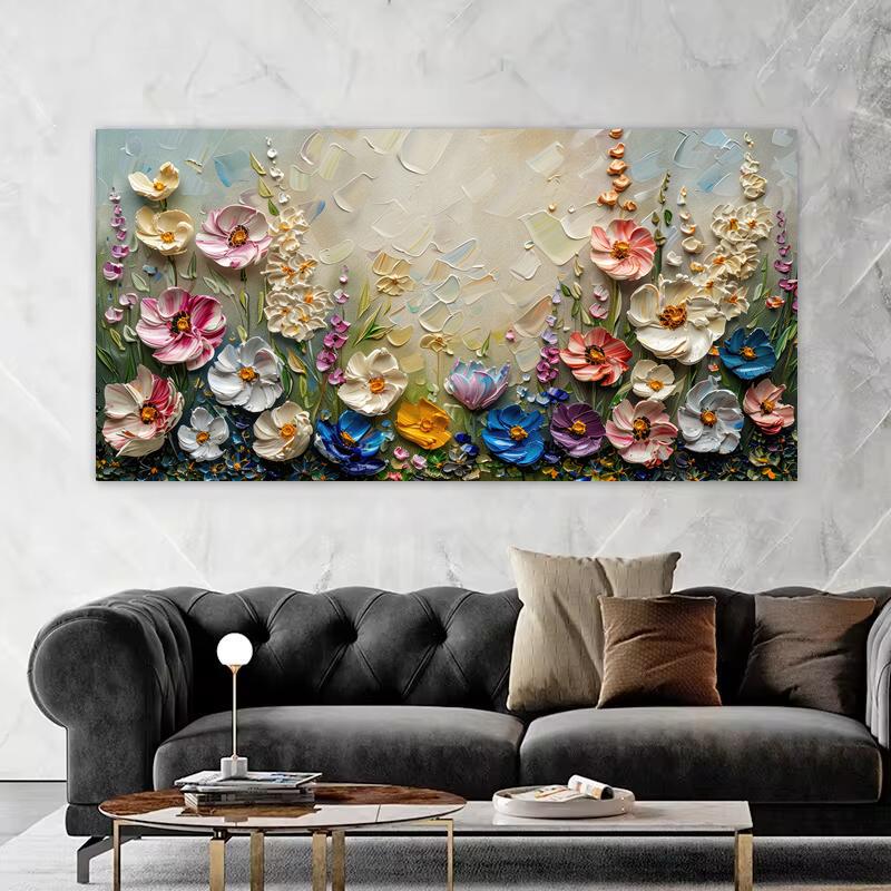 Цельный абстрактный цветочный плакат, современное украшение для дома, печать на холсте, настенная живопись, картина для гостиной, без рамки