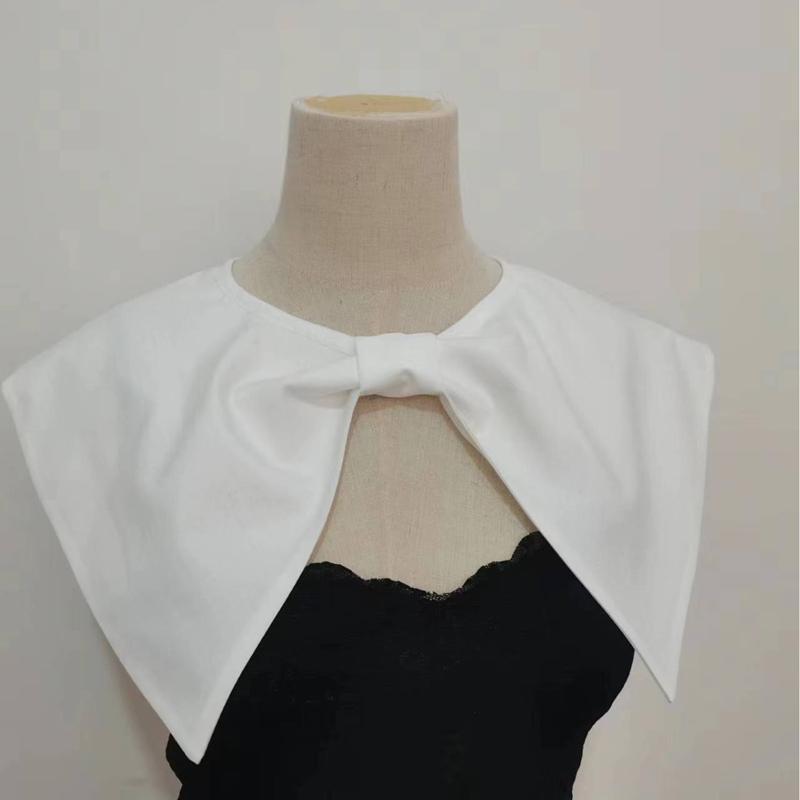 New Large Detachable Collar For Women Decorative Shawl Versatile Skirt Collar Bow Big Lapel