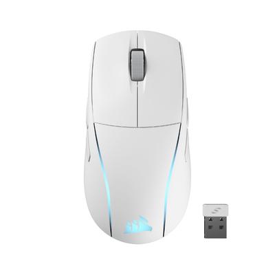 CORSAIR M75 WIRELESS Легкая игровая мышь RGB, совместимая с iCUE для FPS, 89 г, 26000 точек на дюйм, беспроводное соединение QUICKSTRIKE, белый, Bluetooth/SLIPSTREAM