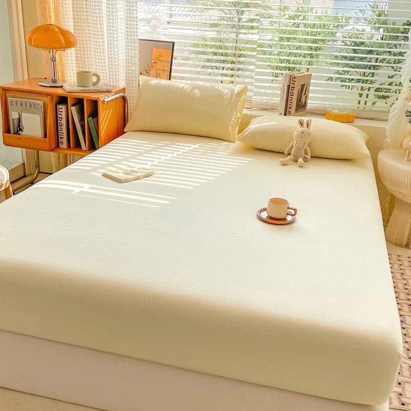 Мягкая хлопковая простыня с резинками, однотонные нескользящие наматрасники, простыня для двуспальной кровати размера «king-size» 140/160/200