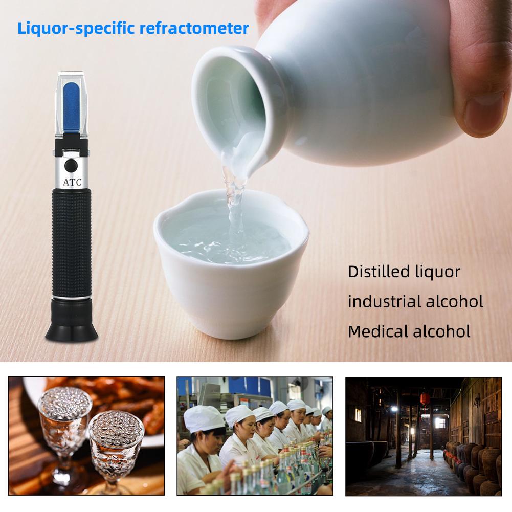 Alcohol Refractometer 0-80% Spirits Tester Alcoholometer (Single Scales) Adjustable Manual Focu