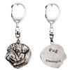 Мопс I - Посеребренный брелок с собакой, украшение для сумки, подвеска для рюкзака от бренда