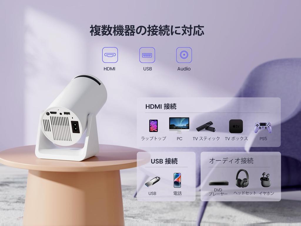 Проектор Small 18000LM Plus 4K Auto Keystone Ceiling Projection 6 Instant Connection Bluetooth 4K Compatible 1080P Mini Lightweight Mobile HiFi