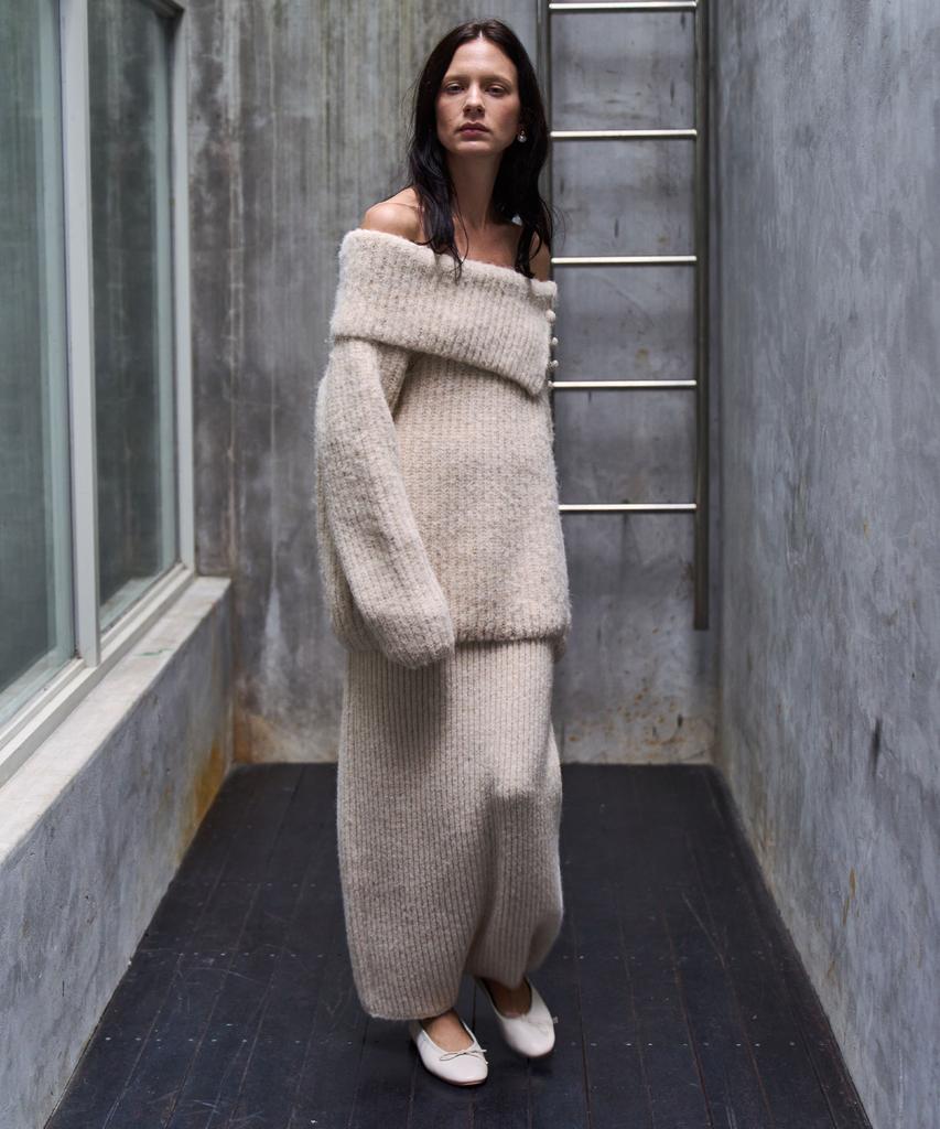 Grida J Wool Blend Ribbed Maxi Skirt_Beige