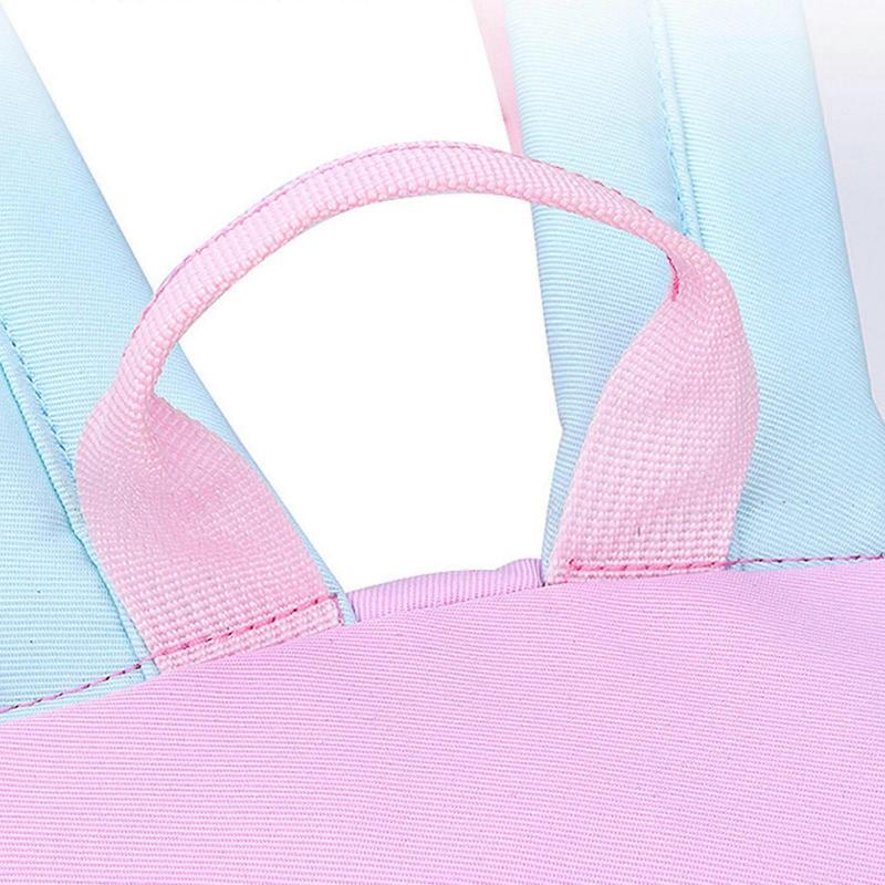 Multi-Pocket Nylon School Bag Cartoon Anti-theft Backpack for Student Children Preschool Girl Casual Bookbag Schoolbag  Purple