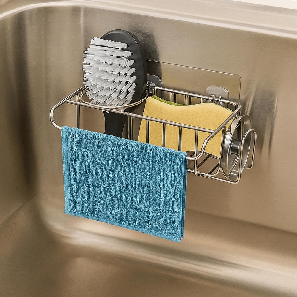 Stainless Steel Sponge Drainer Rack Hollowed Sponge Stand Sink Sponge Holder  Bathroom