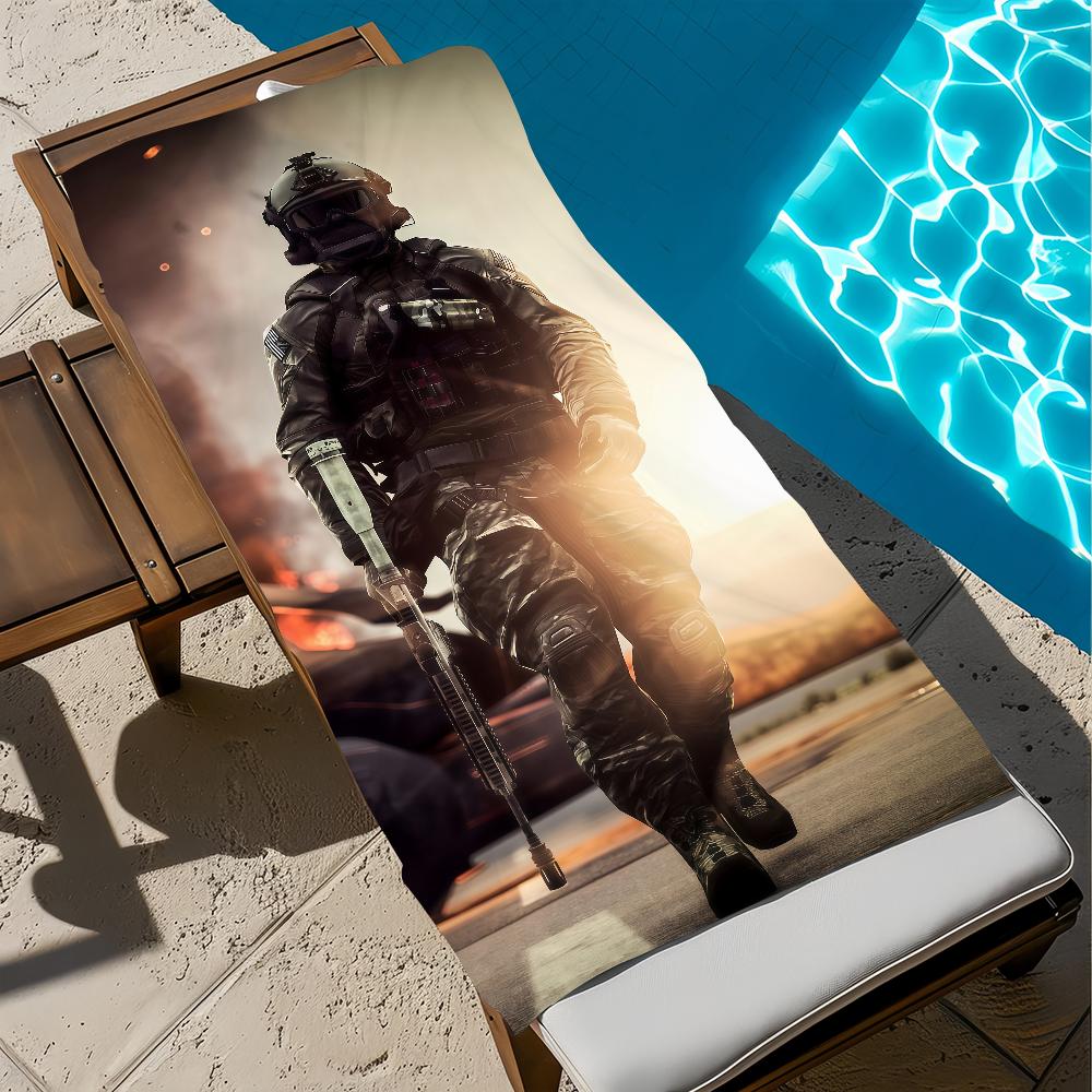 Полотенце Game B-Battlefield 6 Большое Быстросохнущее Микрофибра Мягкое Пляжное Полотенце для Путешествий Фитнеса Сауны Купания Кемпинга