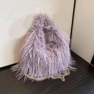 Сумка через плечо из искусственного меха и плюша на цепочке для осени и зимы, женская, корейская версия, сумка-кошелек цвета конфет