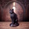 Retro Creative Gothic Crow Candle Holder Halloween Statue Owl Bat Cat Shape Resin Sculpture Craft Ornament Home Decoration Black