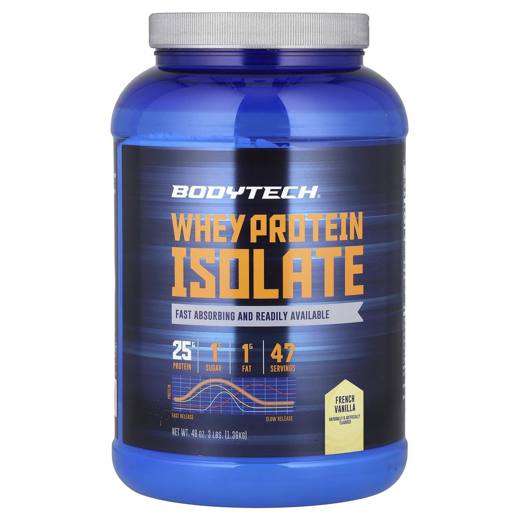 BodyTech Whey Protein Isolate, French Vanilla, 3 Lbs (1.36 Kg)