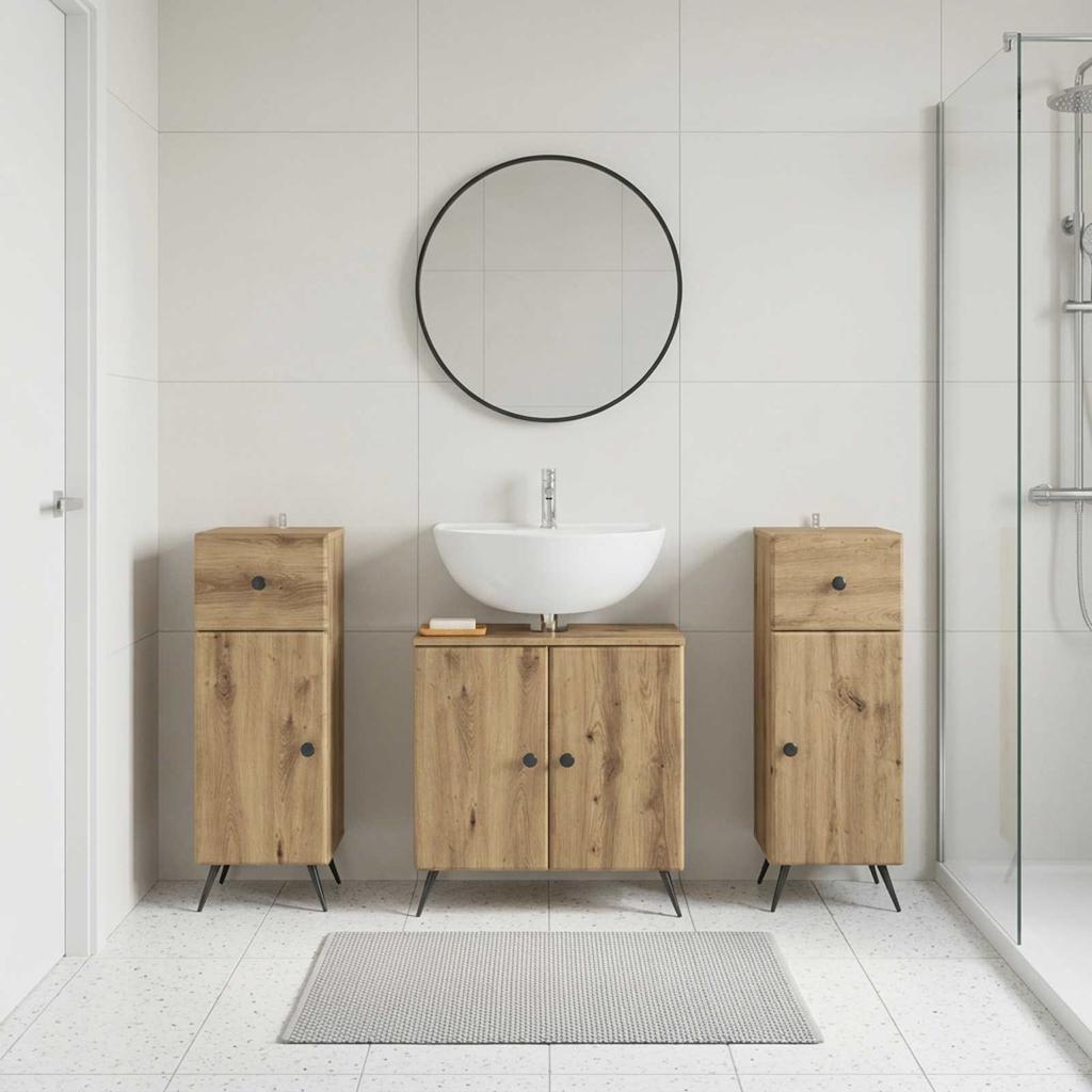 3 piece Bathroom Cabinet System BREDA Artisan Oak