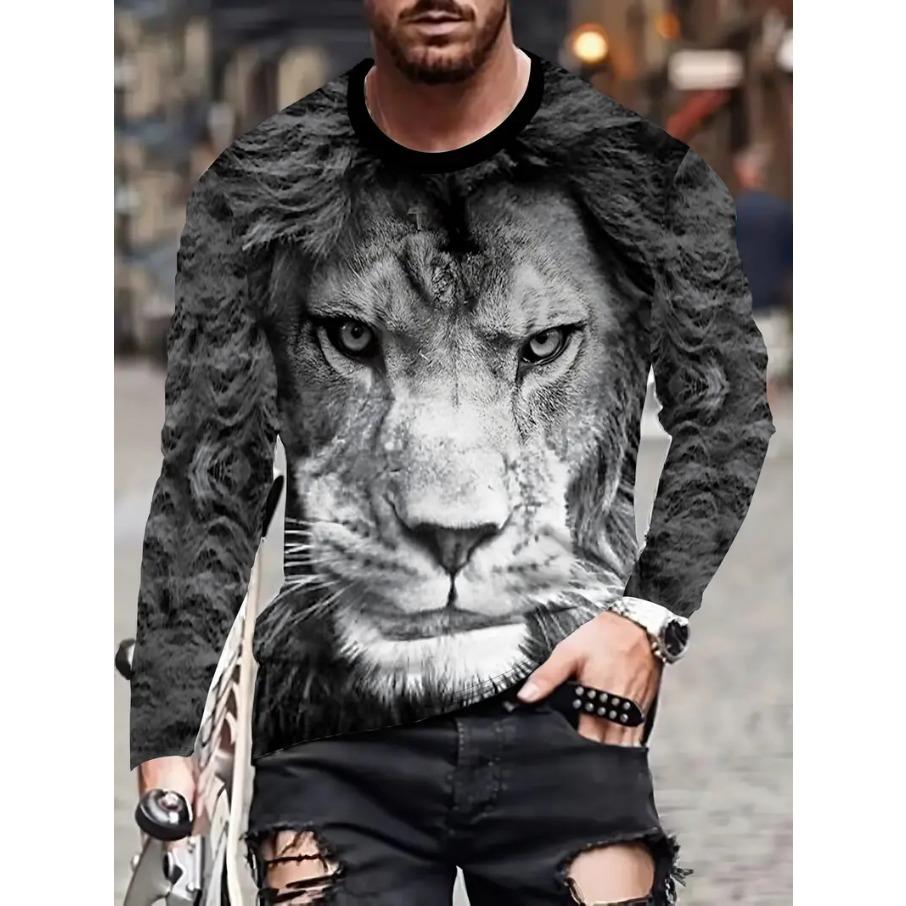 Женская футболка с круглым вырезом, длинным рукавом и 3D-принтом