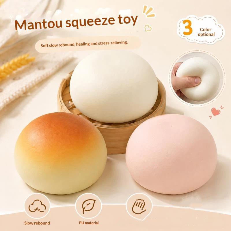 Sticky Squishy Realistic Steamed Bun Decompression Toy Soft Sensory Stress Relief Fidget Toy for School Student Exam Anxiety Relief